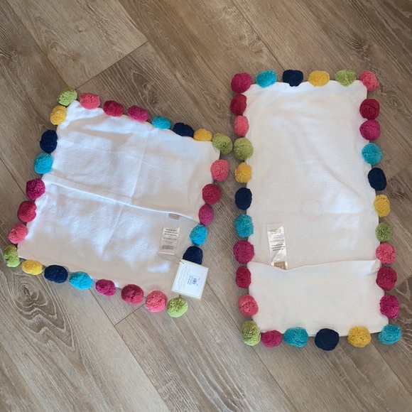 PB Teen Pom Pom Organic Pillow Covers (2) - Picture 8 of 13